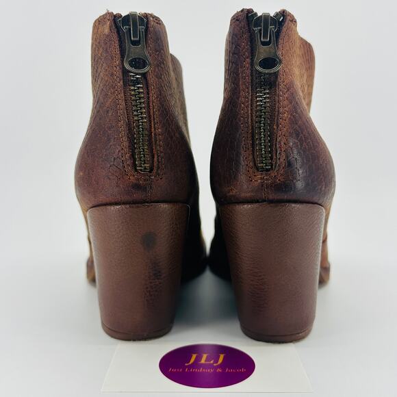 Korks Women's Gemini Rusted Brown Snake Leather Ankle Booties KR0004206 Size 7.5 - Picture 5 of 10